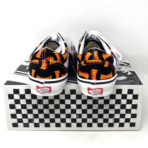 VANS x Thrasher Old Skool Skate Low Top Black Canvas Men’s Sneakers VN0005W0BML - Picture 6 of 10